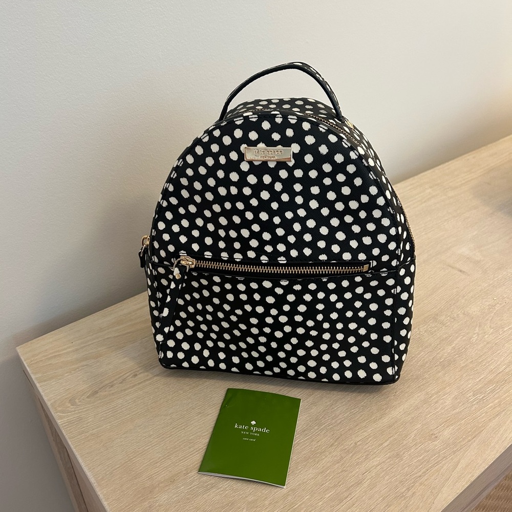 Kate Spade Black and White Dot Backpack